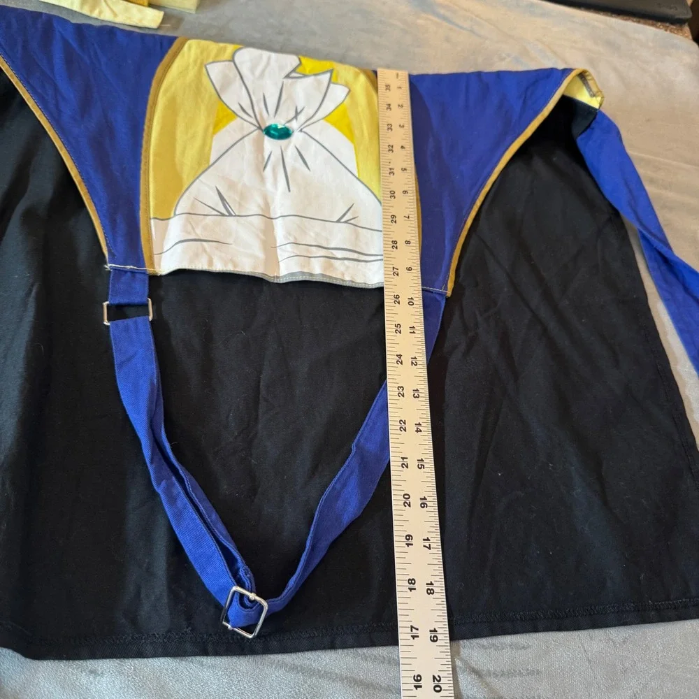 Disney Unisex Beauty and the Beast Apron Set OS Yellow Blue Belle Beast Cosplay